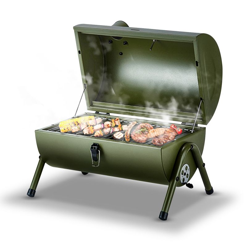 Portable Outdoor BBQ Grill Charcoal Barbecue Pit Patio Yard Meat Cooker Camping-Green