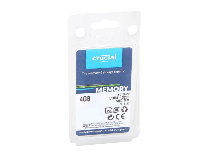 Crucial 32GB Single DDR4 3200 MT/s CL22 SODIMM 260-Pin Memory - CT32G4SFD832A