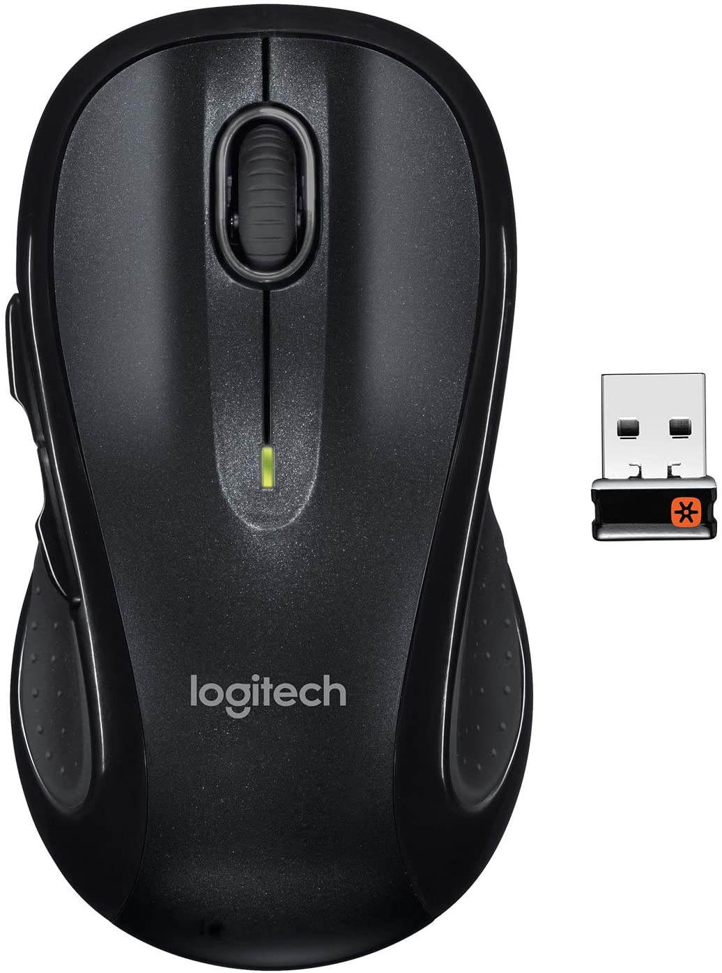 Logitech M510 Wireless Computer Mouse &ndash; Comfortable Shape with USB Unifying Receiver, with Back/Forward Buttons and Side-to-Side Scrolling, Dark Gray