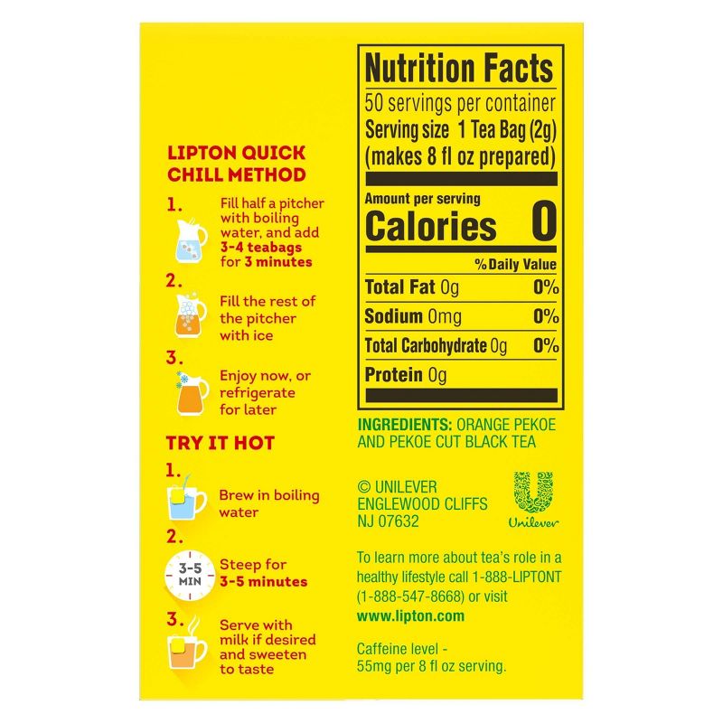 Lipton Black Tea Bags - 50ct