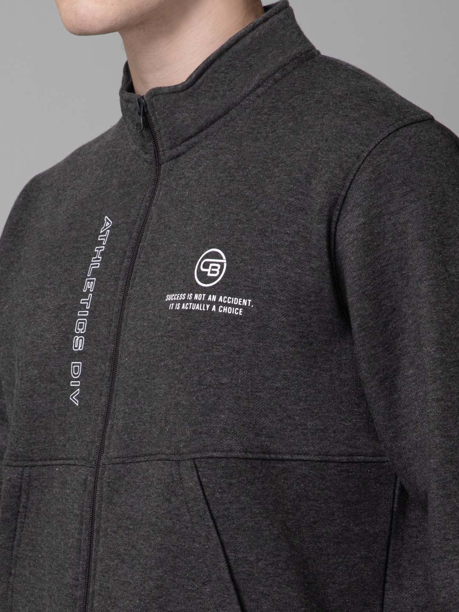 Cantabil Charcoal Black Regular Fit Sweatshirt