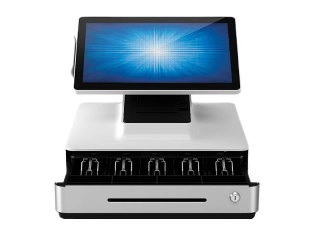 Elo E922014 PayPoint Plus for Windows POS System with 15" PCAP Touch Display, Barcode Scanner, Receipt Printer, MSR, Cash Drawer, NO OS - White