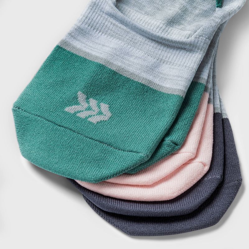 Women's Colorblock Lightweight 3pk Liner Athletic Socks - All in Motion™ Assorted Color 4-10