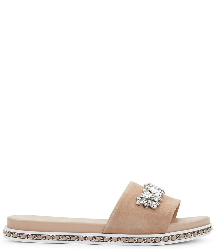 KARL LAGERFELD PARIS Bijou Suede Bling Slides