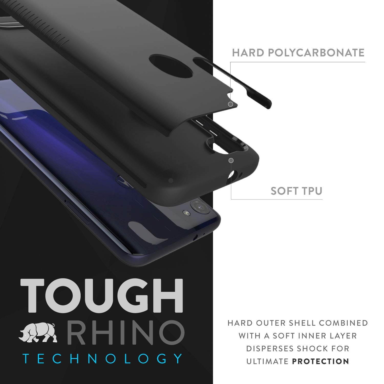 Moshi Vitros Clear Case for iPhone 11 - For Apple iPhone 11 Smartphone - Clear, Raven Black - High Gloss