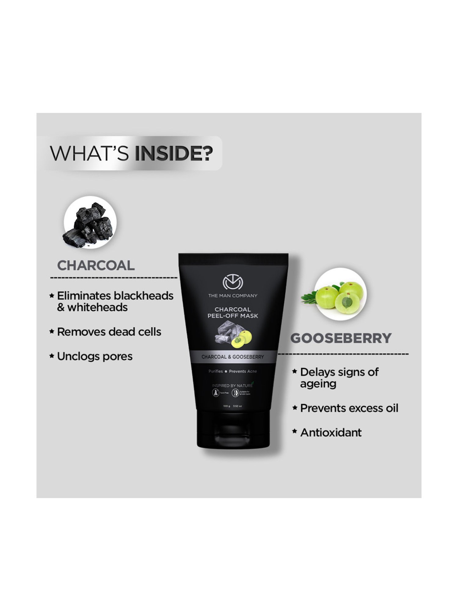 The Man Company Charcoal Peel Off Mask - 100 gm
