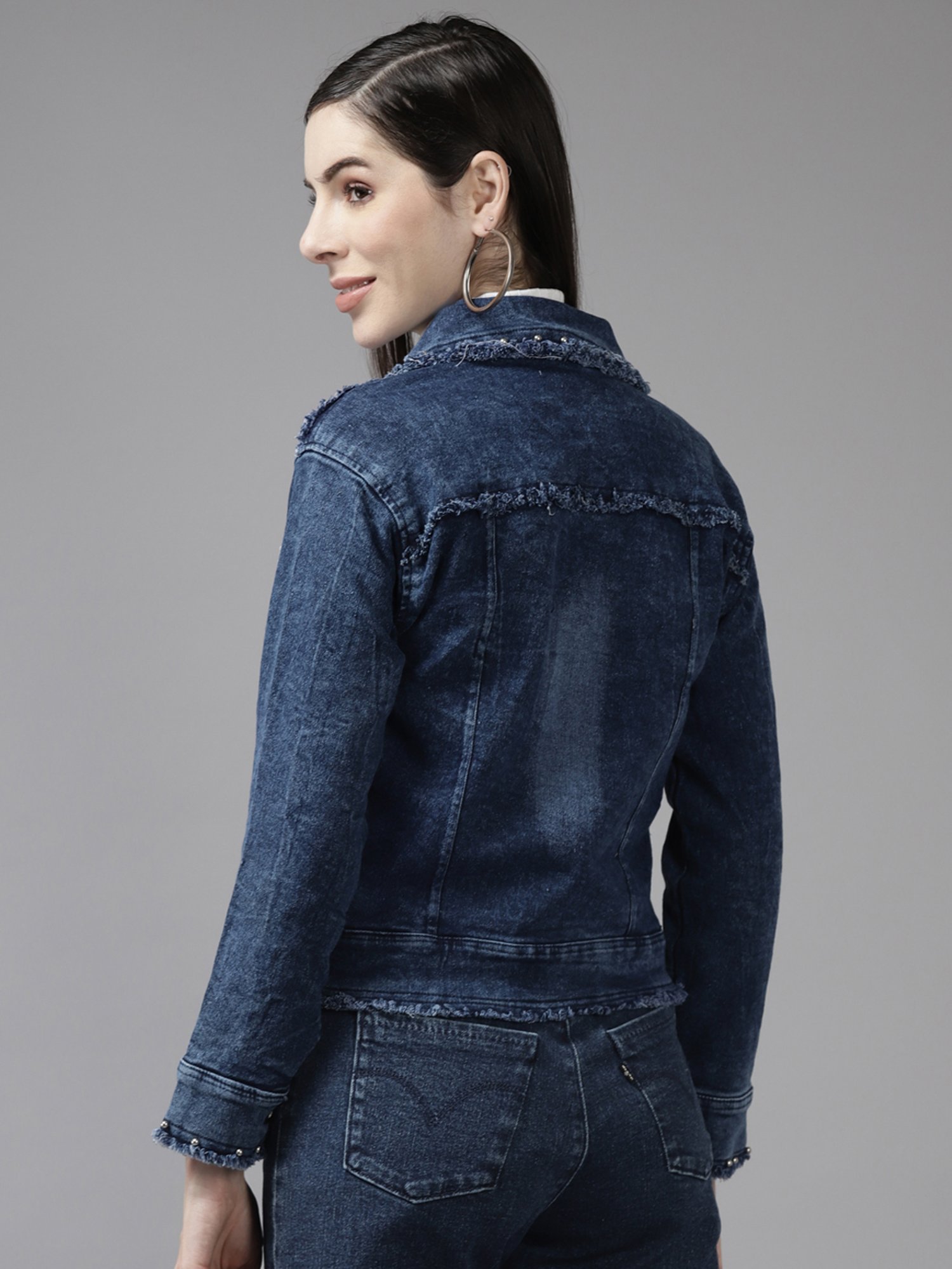 Aarika Navy Embellished Jacket