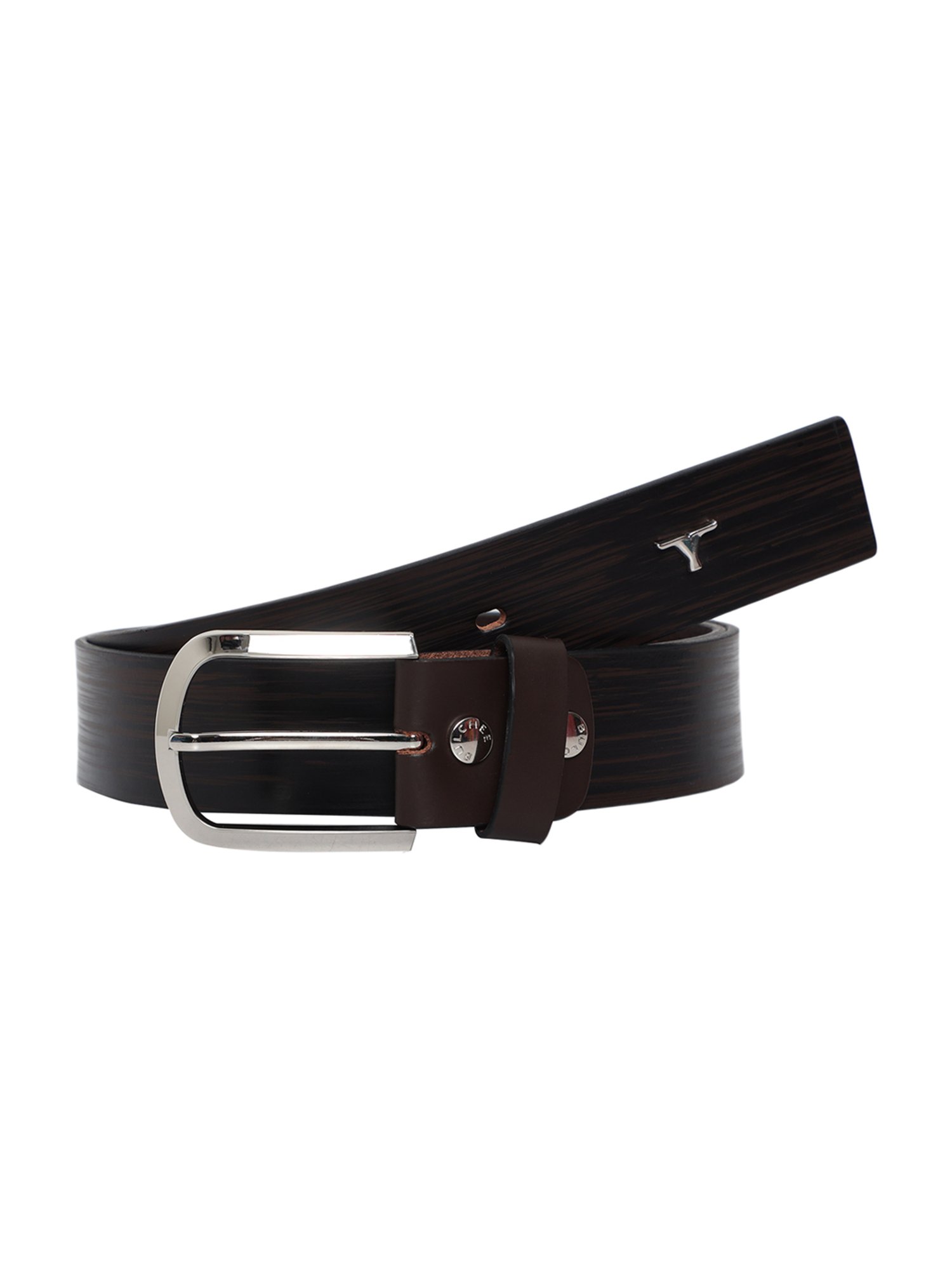BULCHEE Brown Leather Casual Belt for Men