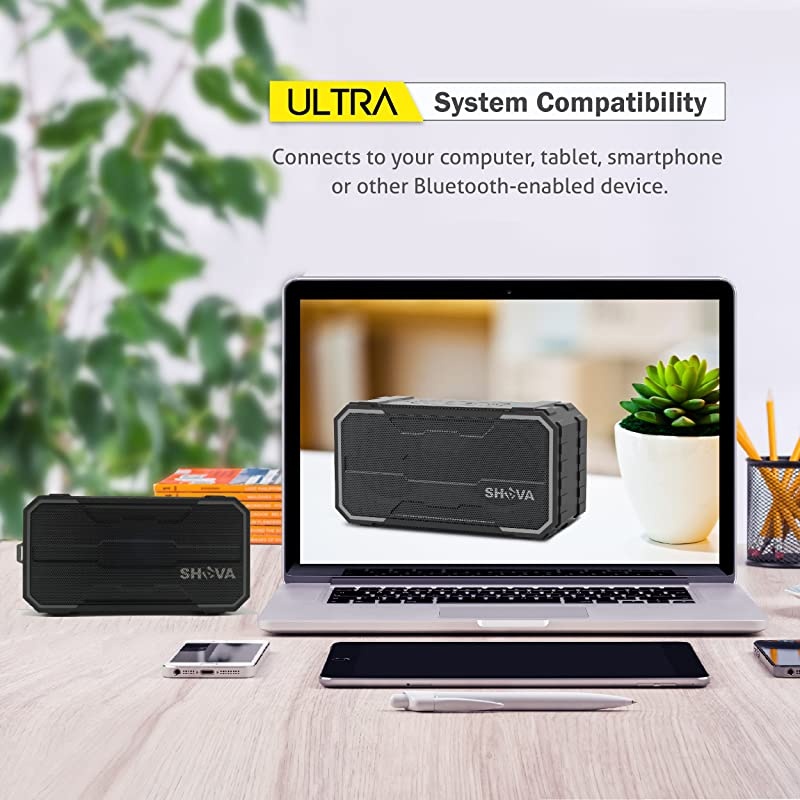 Bluetooth Speaker Outdoor IPX6 Waterproof Speaker Portable Wireless Speaker 10W Drivers Speaker Enhanced Bass Built in Mic Speakerphone Auxin MicroSD for BeachPoolParty and HikingUltra