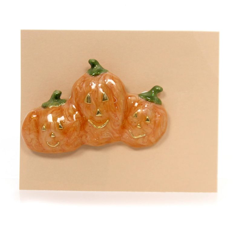 Jewelry 1.25" Pumpkin Family Brooch Pin Halloween  -  Costume Jewelry