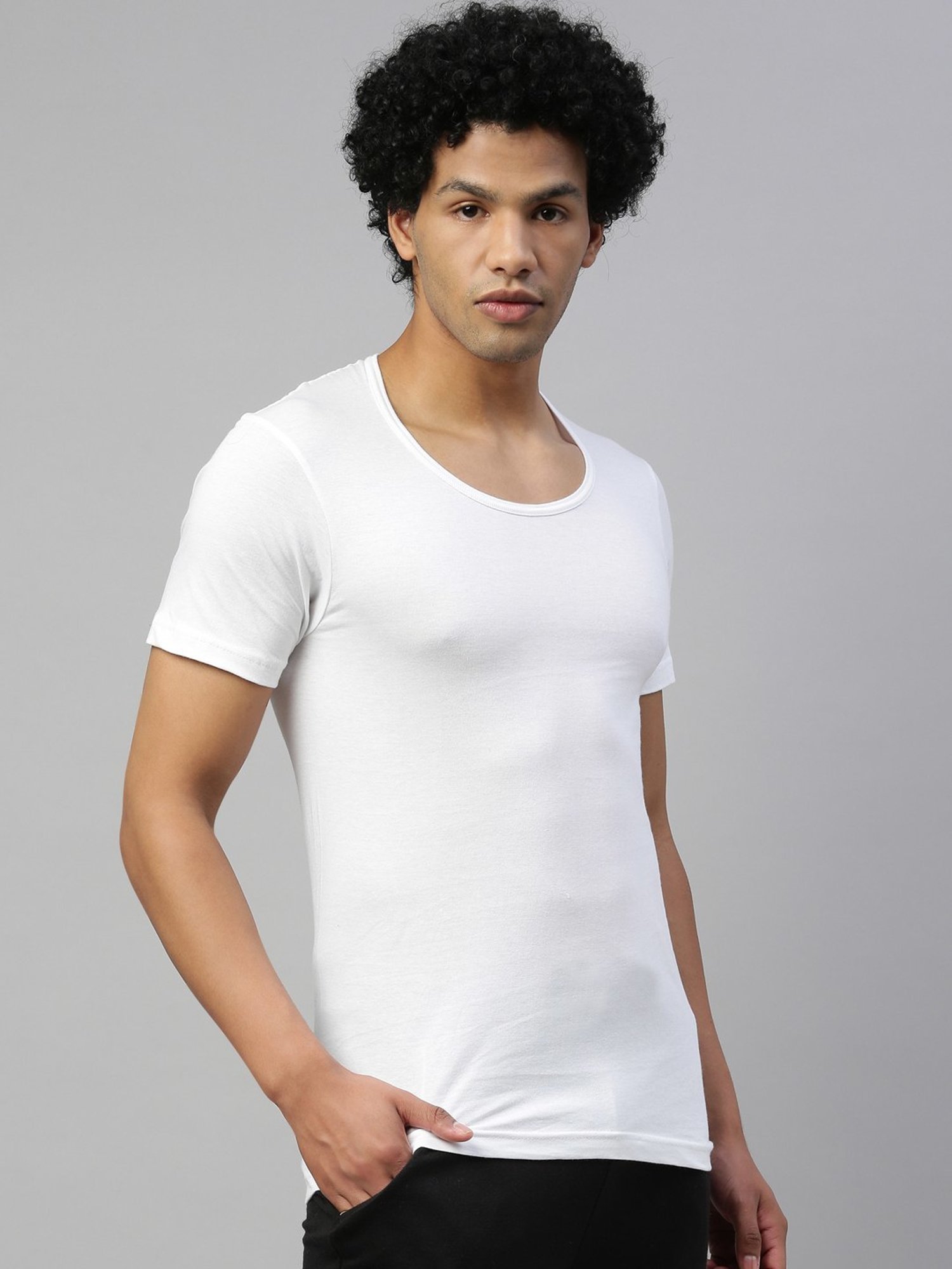 Dixcy Scott Maximus White Cotton Regular Fit Vest - Pack Of 3