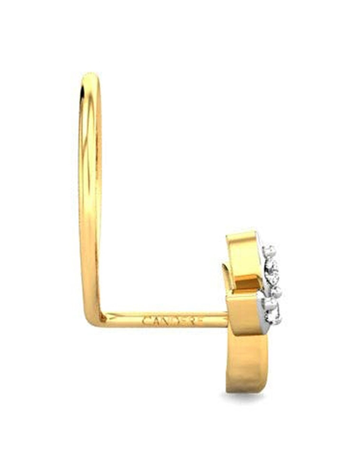 Candere by Kalyan Jewellers 18k Yellow Gold and Diamond Nosepin for Women