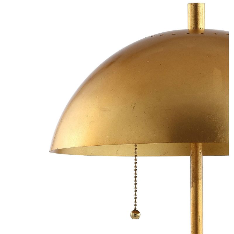20.7" Metal Dome Table Lamp with Marble Base (Includes LED Light Bulb) Gold/White - Jonathan Y