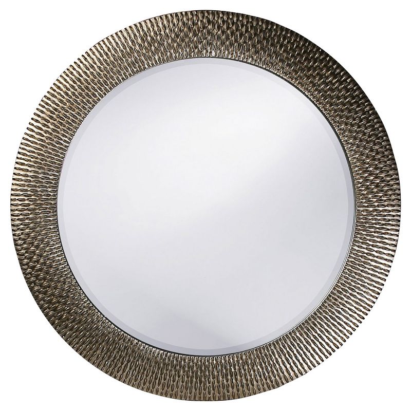 Round Bergman Decorative Wall Mirror Dark Silver - Howard Elliott