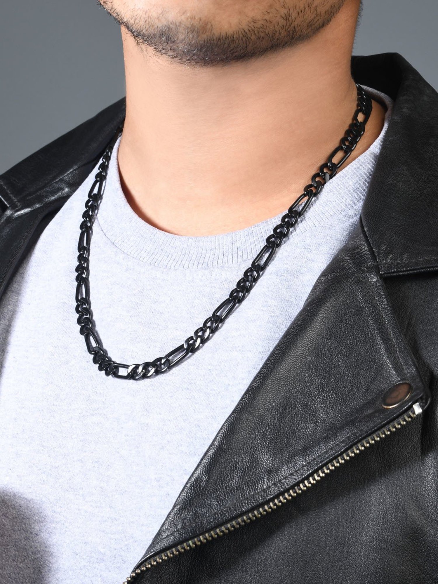 The Bro Code Black Sachin Link Necklace For Men