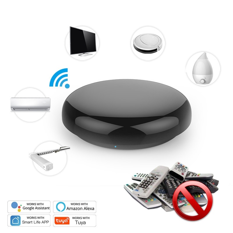 Tuya APP Intelligent Round Remote Control Infrared + WiFi Smart Mail Speaker Flight Control