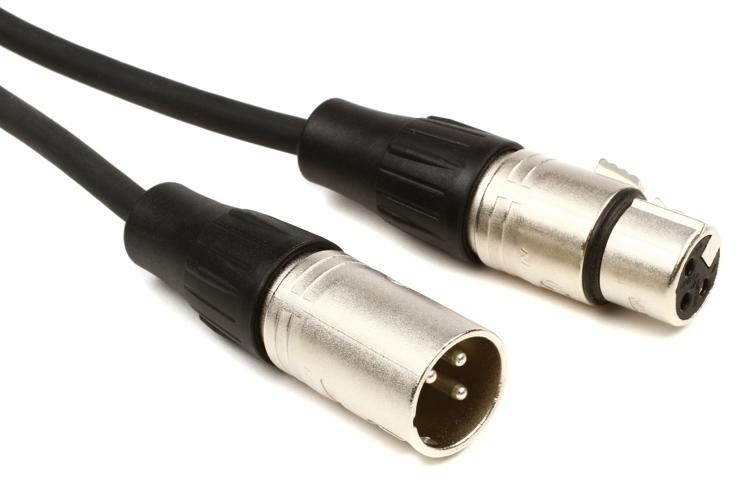 XLR Male to Female Microphone Cable - 20 Feet, Black