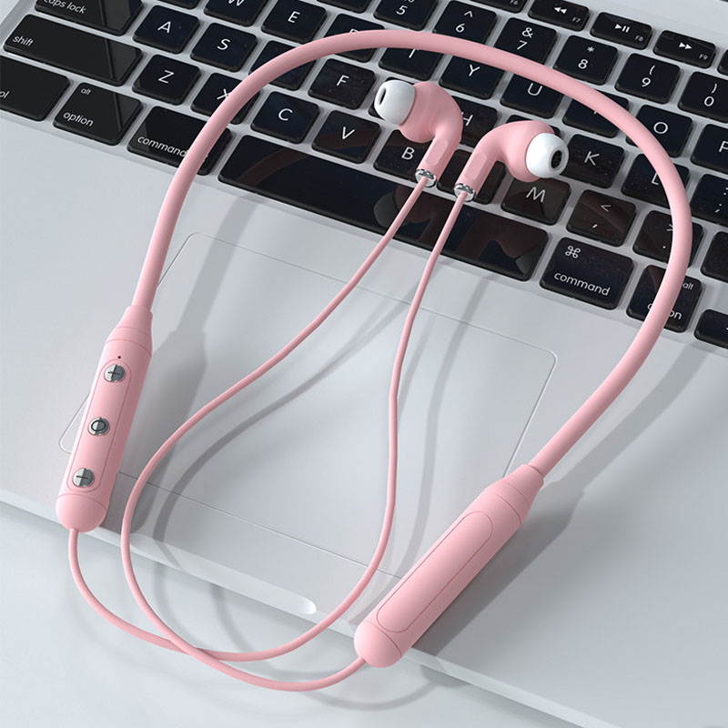 Hanging Neck Bluetooth Sports Headphone Waterproof with Noise Cancelling Bulit-in Mic in-Ear Earbuds for Video/Conference Call/Workout/Running/Gym