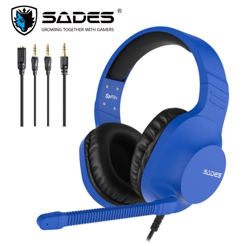 SADES Spirits Gaming Headset Multi-Platform LightWeigth Headphones For PC,Laptop,PS4,XBOX ONE,Mobile,VR,Nintendo Switch (Blue)