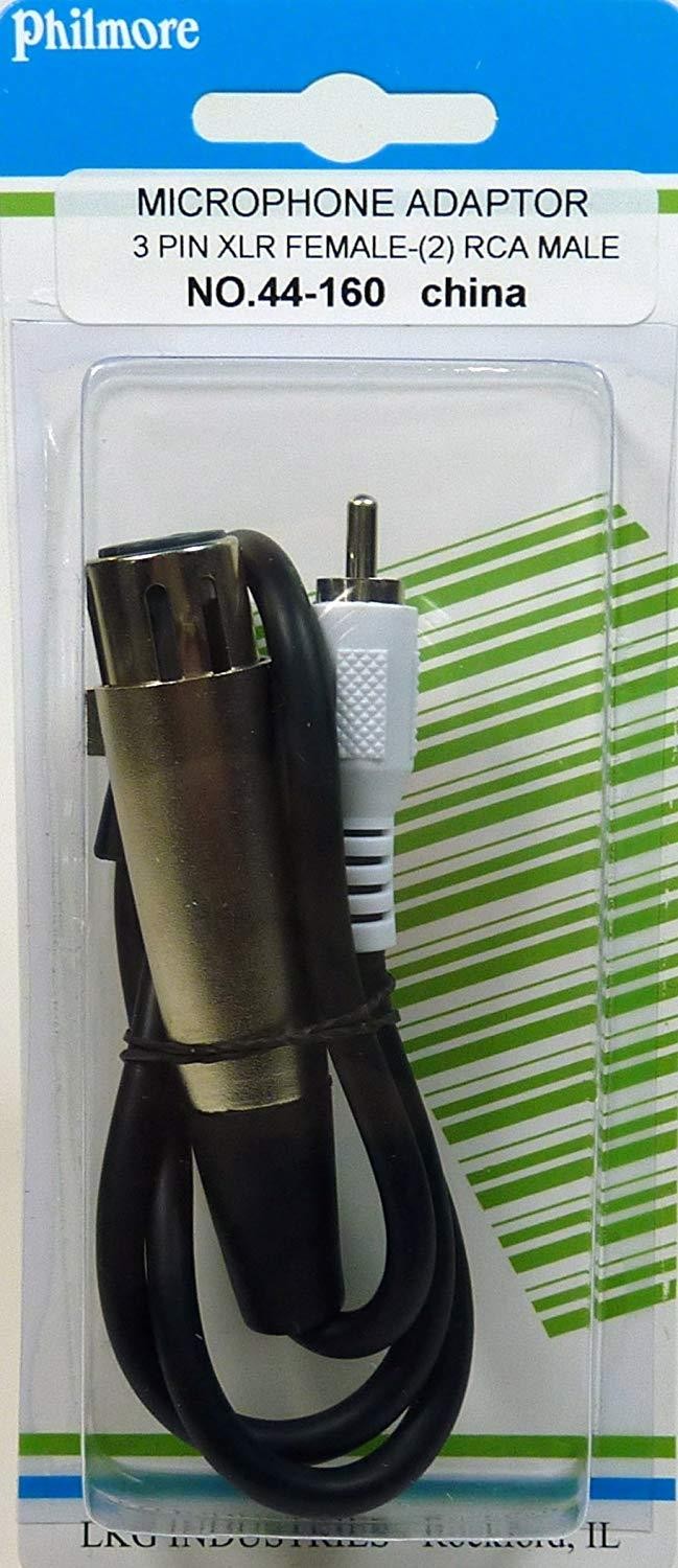 Philmore Fully Shielded 12" Y Splitter Patch Cable 3-Pin Female XLR To 2 RCA Male; 44-160