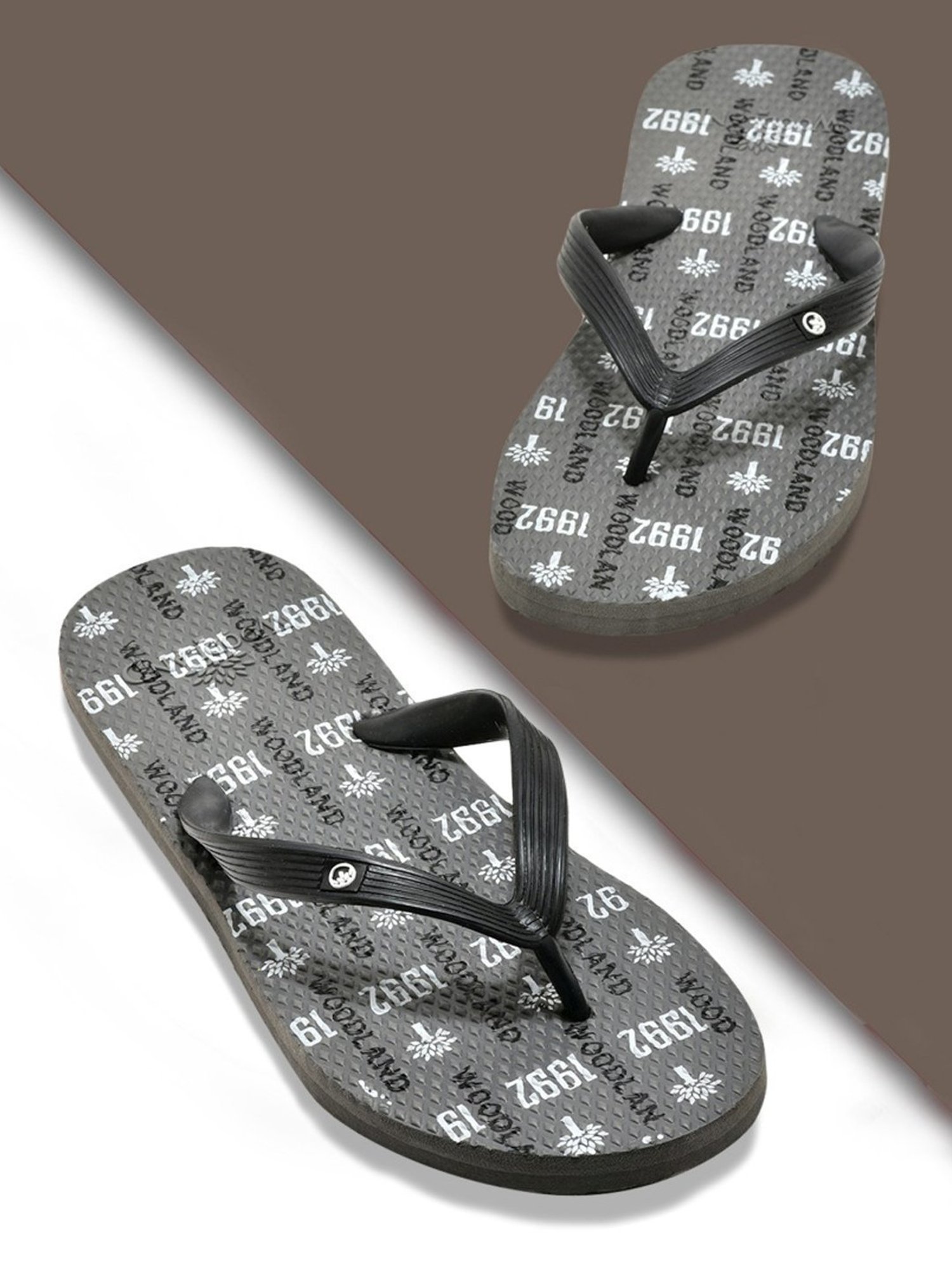 Woodland Men's Grey Flip Flops