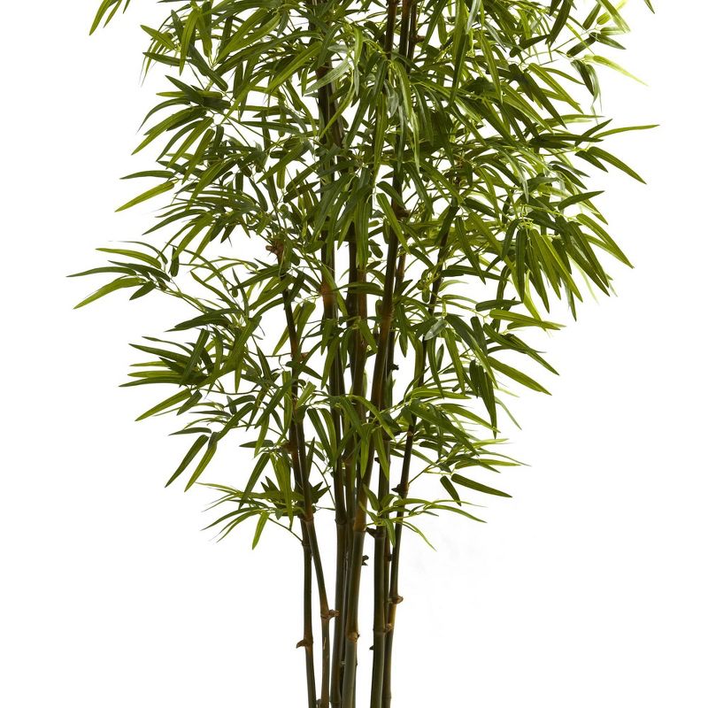 84" Artificial Green Bamboo Tree in Pot Black - Nearly Natural
