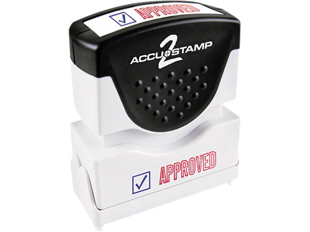 Accustamp2 035525 Accustamp2 Shutter Stamp with Microban, Red/Blue, APPROVED, 1 5/8 x 1/2