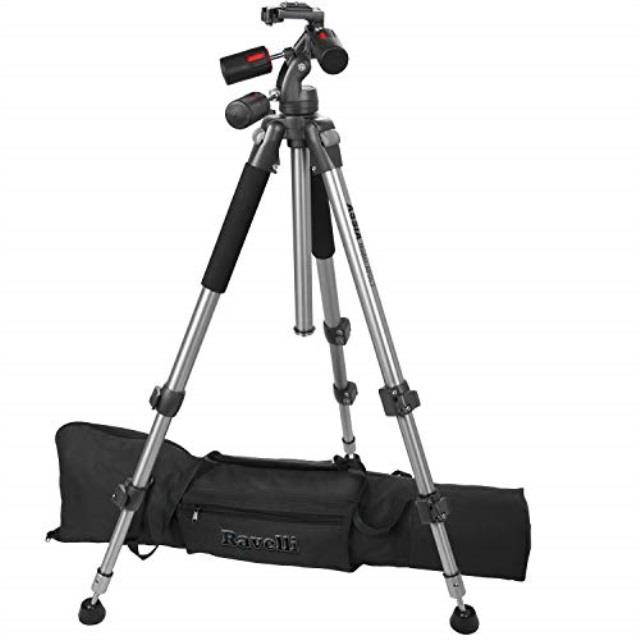 ravelli apgl3 professional 66" three axis head camera video photo tripod with quick release plate and carry bag