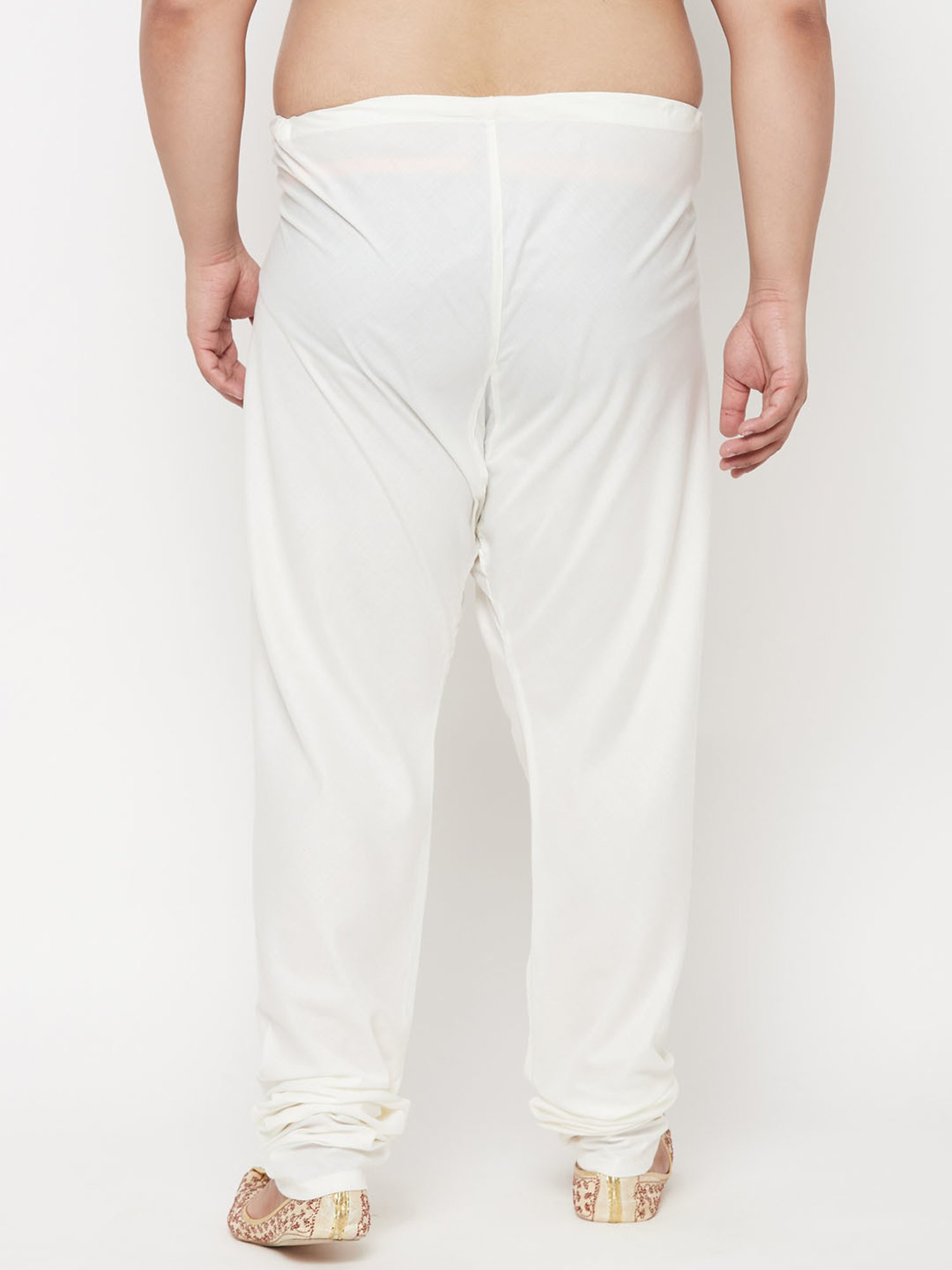VASTRAMAY Cream Regular fit Solid Pyjamas
