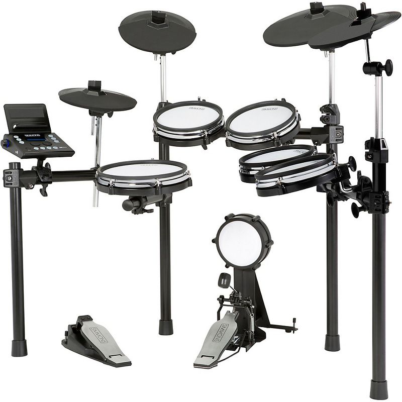 LyxJam 8-Piece Electronic Drum Kit, Professional Drum Set with Real Mesh Fabric, 448 Preloaded Sounds, 70 Songs, 15-Song Recording Capacity, Choke,Rim,Edge Capability & Kick Pad, Drum Sticks Included
