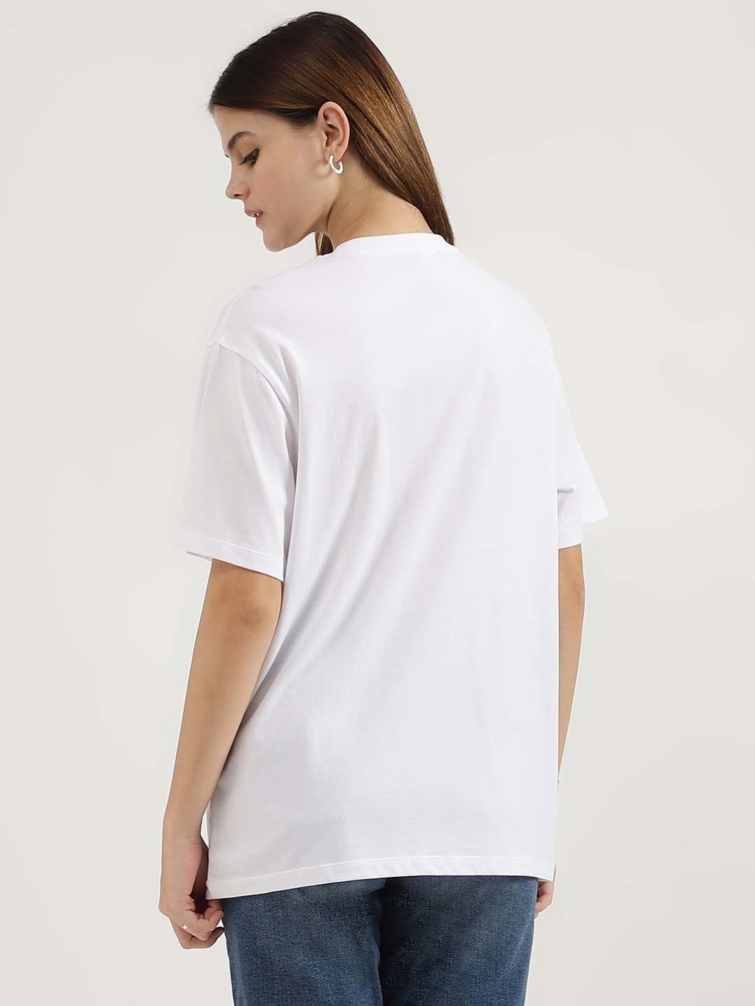 United Colors of Benetton White Cotton Printed T-Shirt