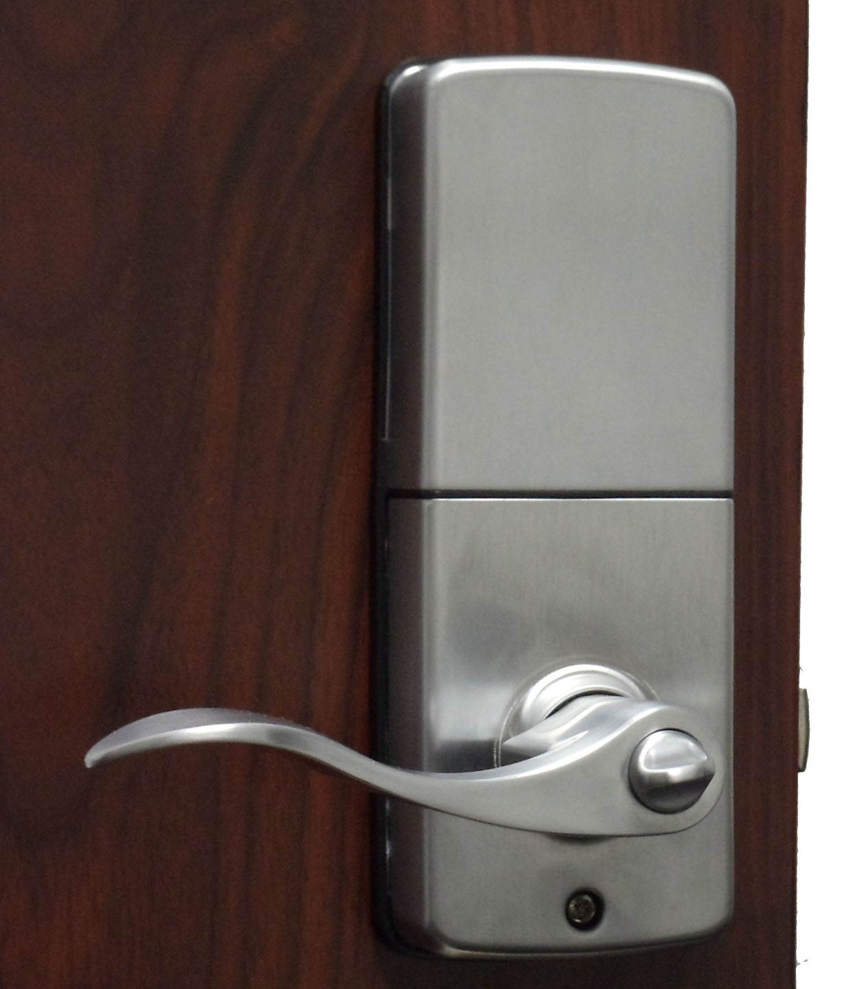 LockeyUSA E985BB Electronic Push Button Digital Door Lock, Access Control, Combination, Remote Capable, Keyless Lever Lock with Keypad Access in Bright Brass