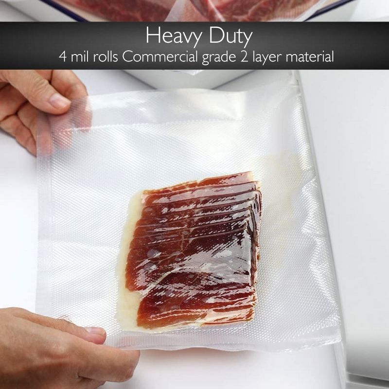 NutriChef Premium Vacuum Commercial Grade Multi Ply Food Storage Sealer Rolls for Freezer, Pantry, or Sous Vide (2 Pack)