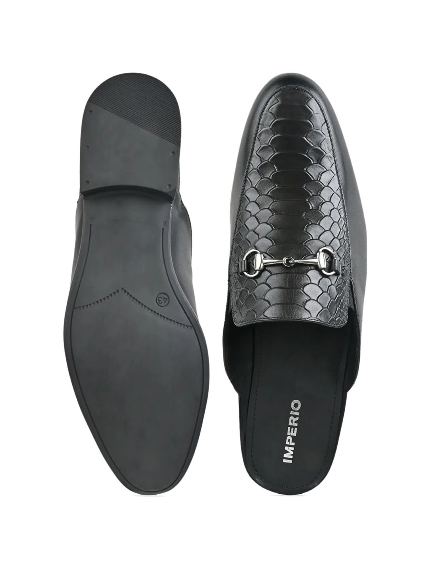 Imperio by Regal Men's Black Mule Shoes