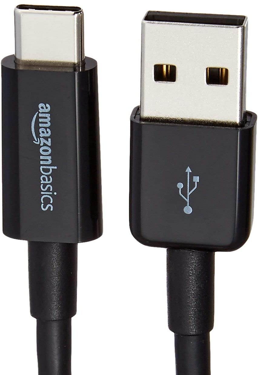 AmazonBasics USB Type-C to USB-A 2.0 Male Charger Cable - 9 Feet (2.7 Meters) - Black 1-Pack