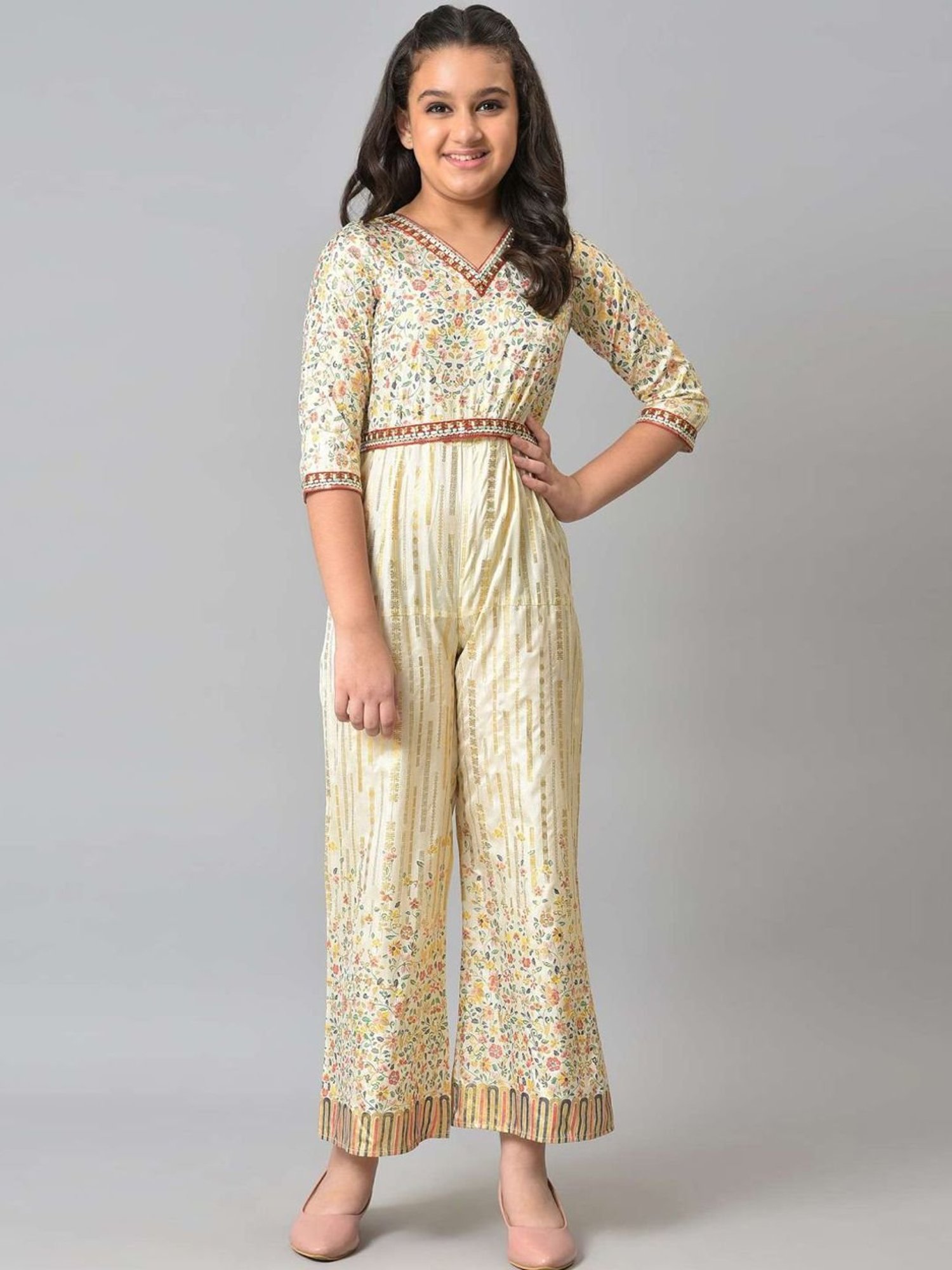 Aurelia Kids Multicolor Floral Print Jumpsuit