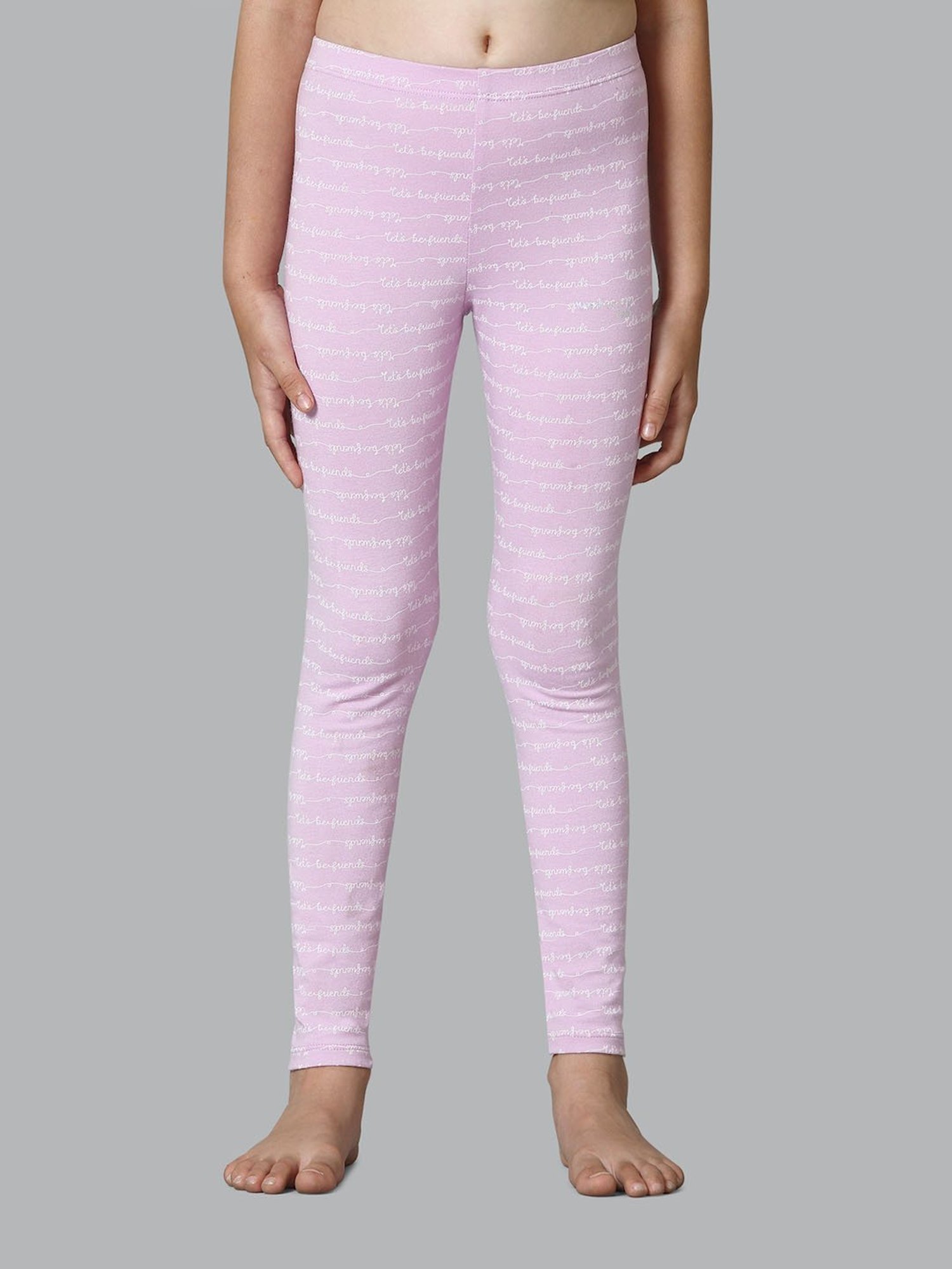 Pantaloons Junior Pink Cotton Embellished Leggings