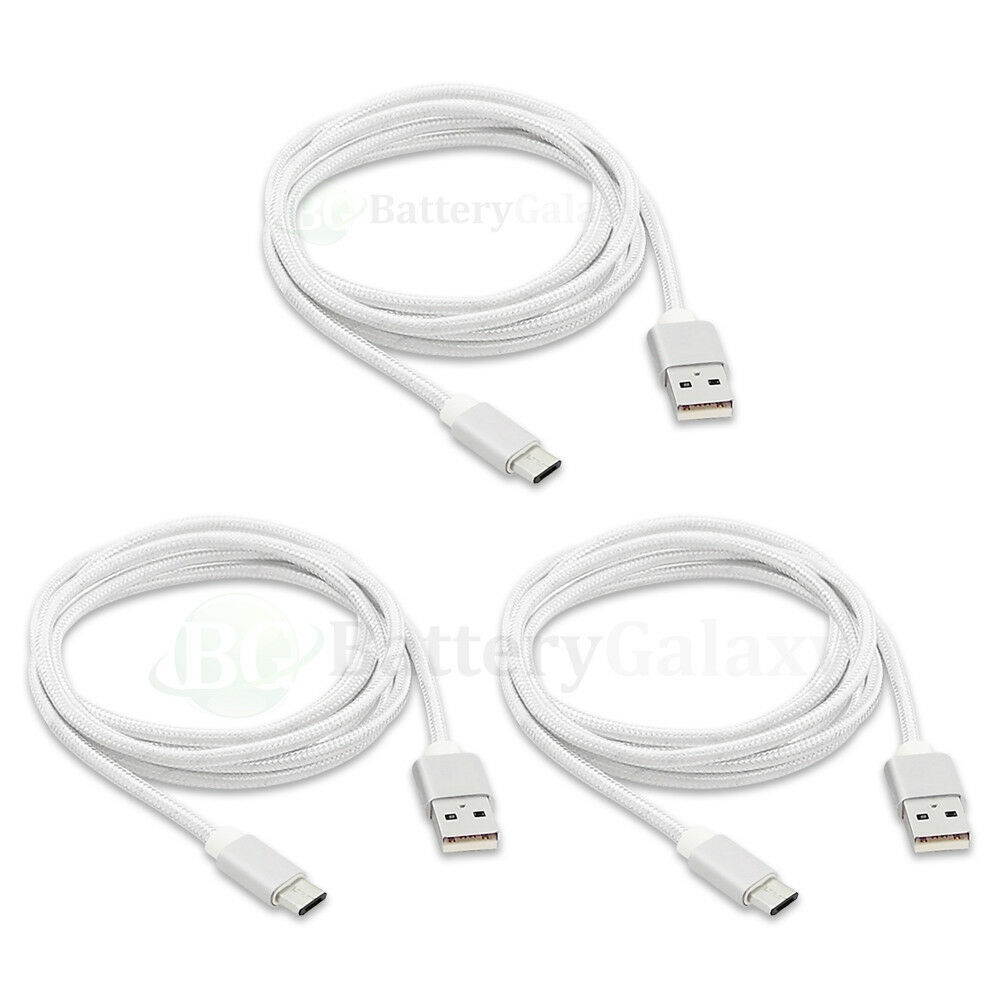 1-100 Lot Micro USB 6' Braided Cable for  Galaxy S5 S6 S7 Edge Active