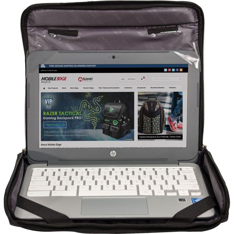 Mobile Edge Express Carrying Case (Briefcase) for 14.1" Chromebook - Black - 1680D Ballistic Nylon - Shoulder Strap, Handle