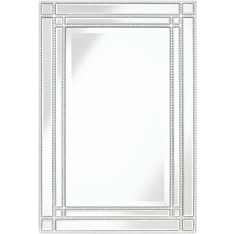 Noble Park Ravalli Silver 23" x 34 1/4" Beaded Wall Mirror