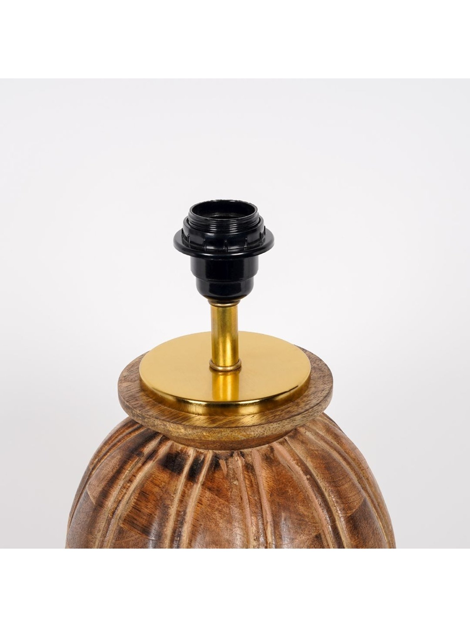 Kapoor Lamp Shades Natural Wood & Red Wood Astros Carved Cotton Shade Table Lamp