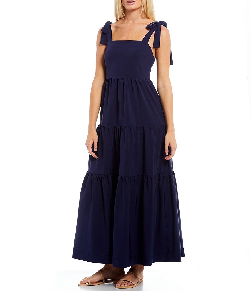 A Loves A Shoulder Strap Square Neck Maxi Dress