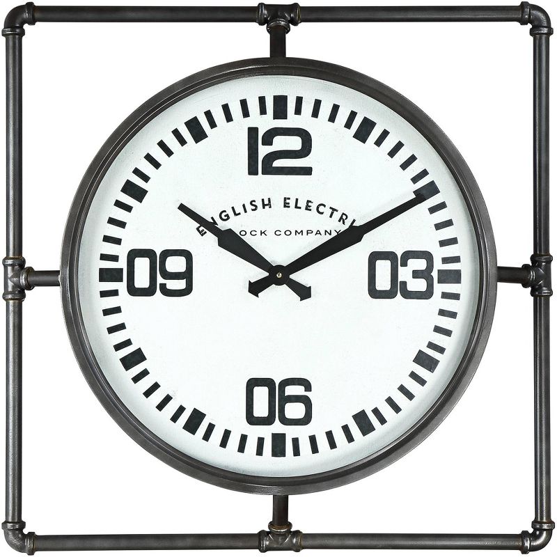 River Parks Studio English Electric 24 3/4" Wide Square Metal Wall Clock