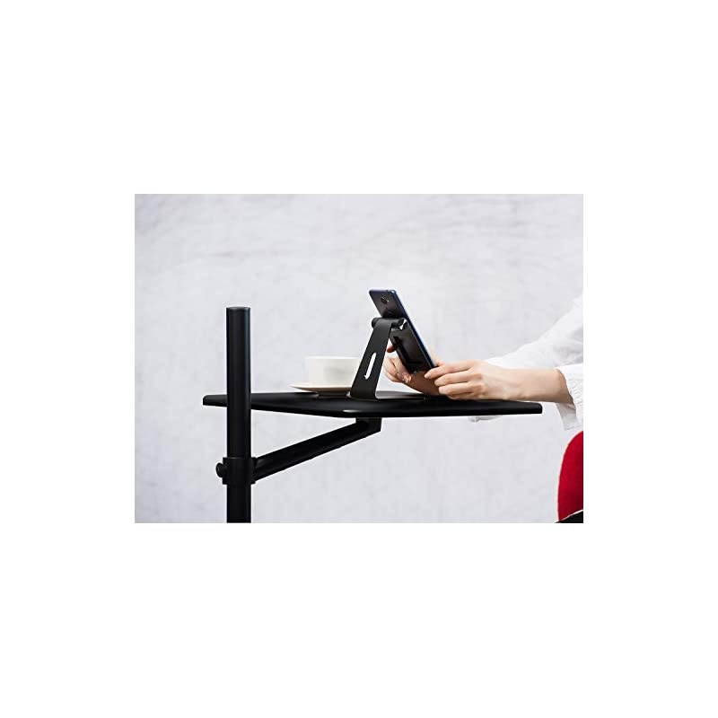 Floor Stand for Laptop Aluminum Height Adjustable Table for Bed Sofa Upgraded and Reinforced ChassisApplicable to All Laptop Notebook Tablets Pad Projector Camera Blackc