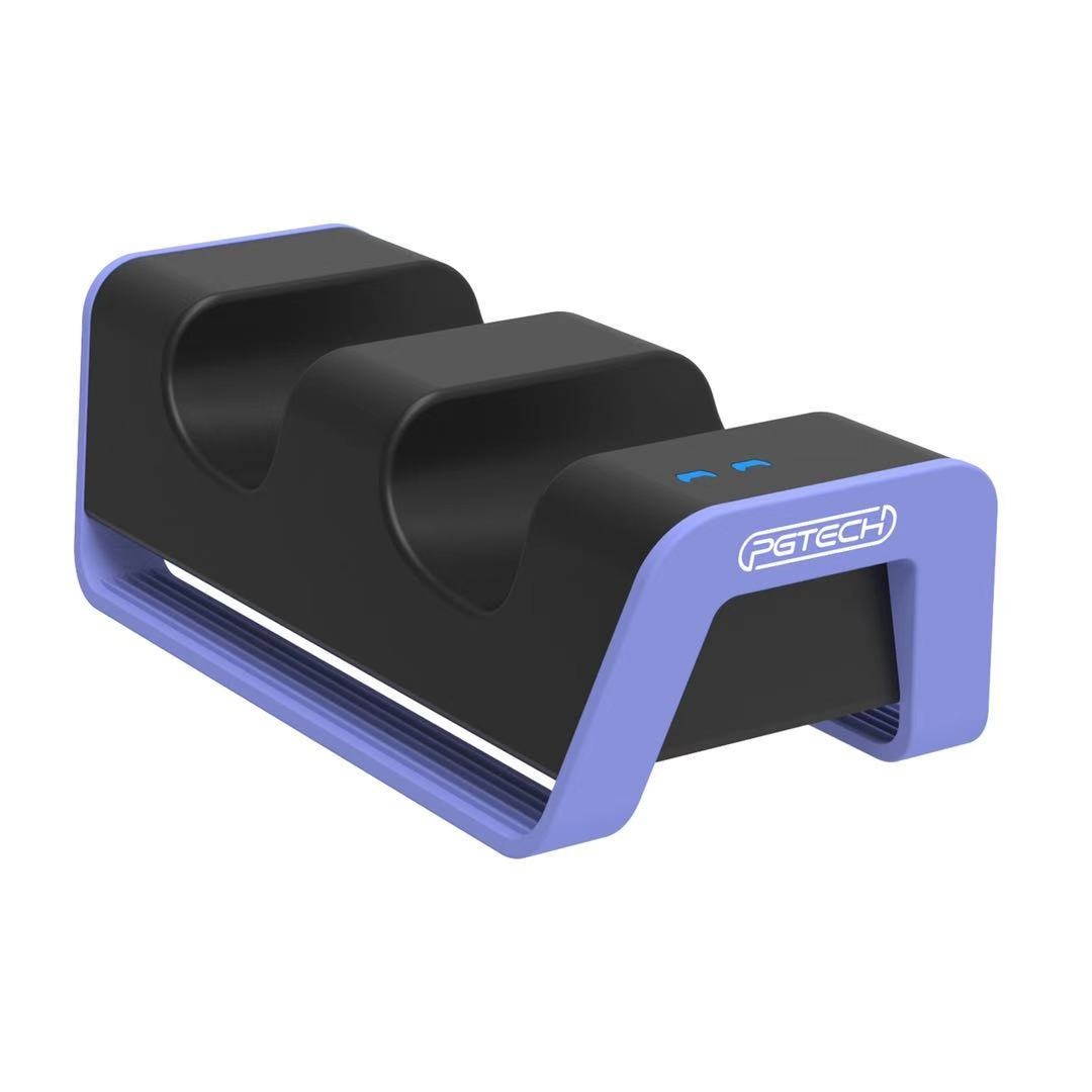 PGTECH GP-502 PS5 Wireless Gamepad Charger Playstation5 Controller Dual Charger Stand with LED Light Contact Conversion Head-White