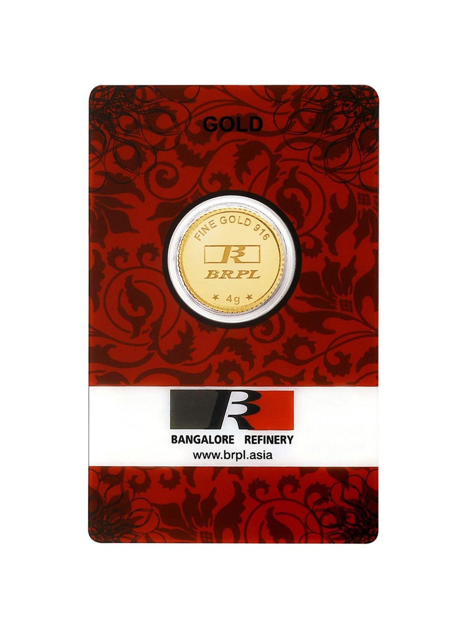 Bangalore Refinery 22k (916) 4gm Gold Coin