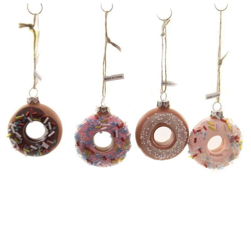 Holiday Ornaments 2.25" Frosted Donuts Set/4 Bakery Fresh  -  Tree Ornaments