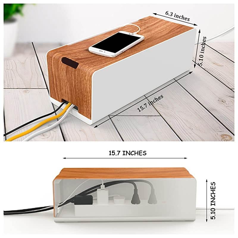 Cable Management Box Cord Organizer Power Strips or Surge Protectors Hide Loose Wires Behind TVs Home Office Computers Office Desks Entertainment Centers