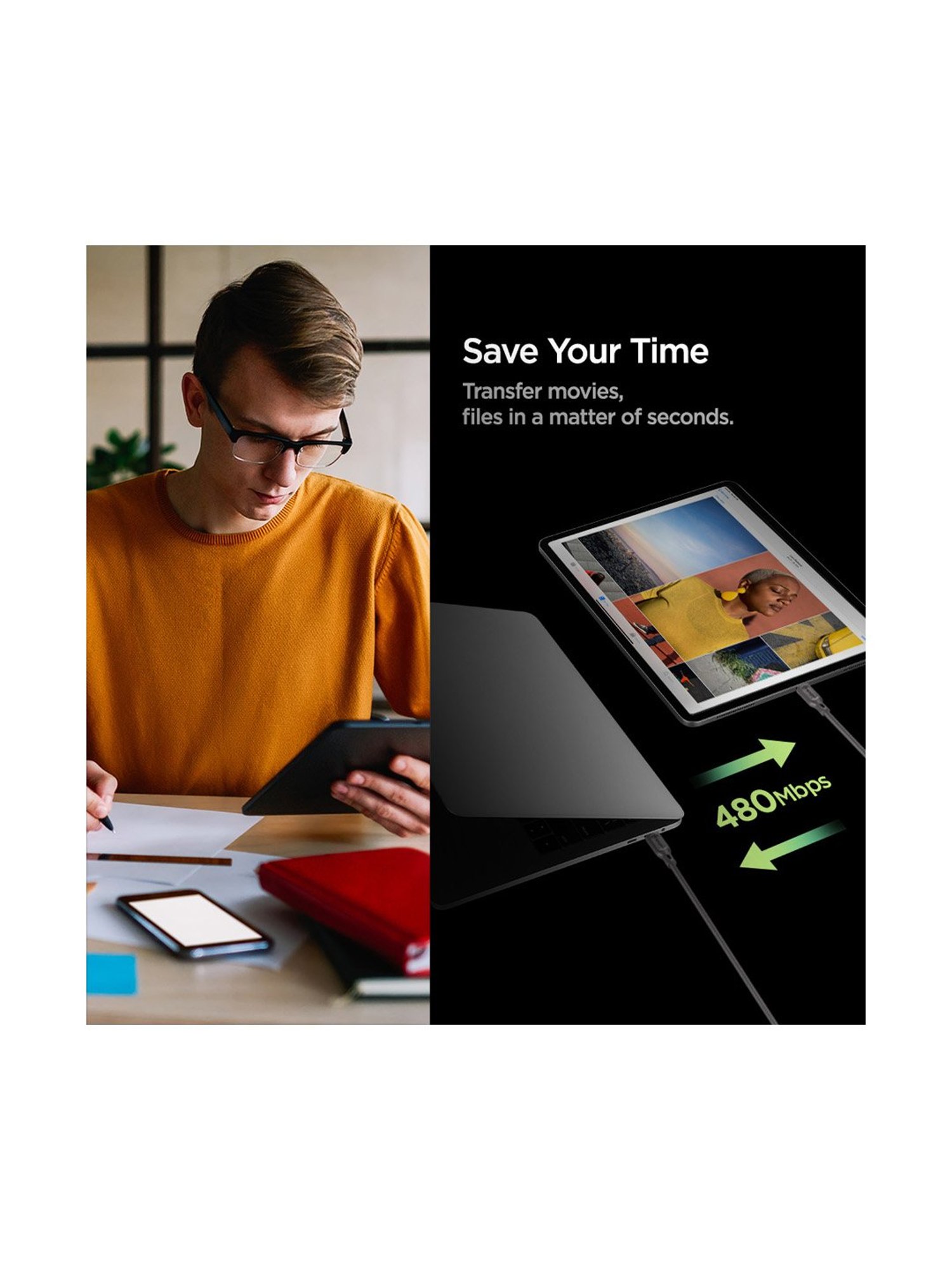 Spigen Essential C11C1 USB-C to USB-C 2.0 Cable (1.5m) - Gunmetal