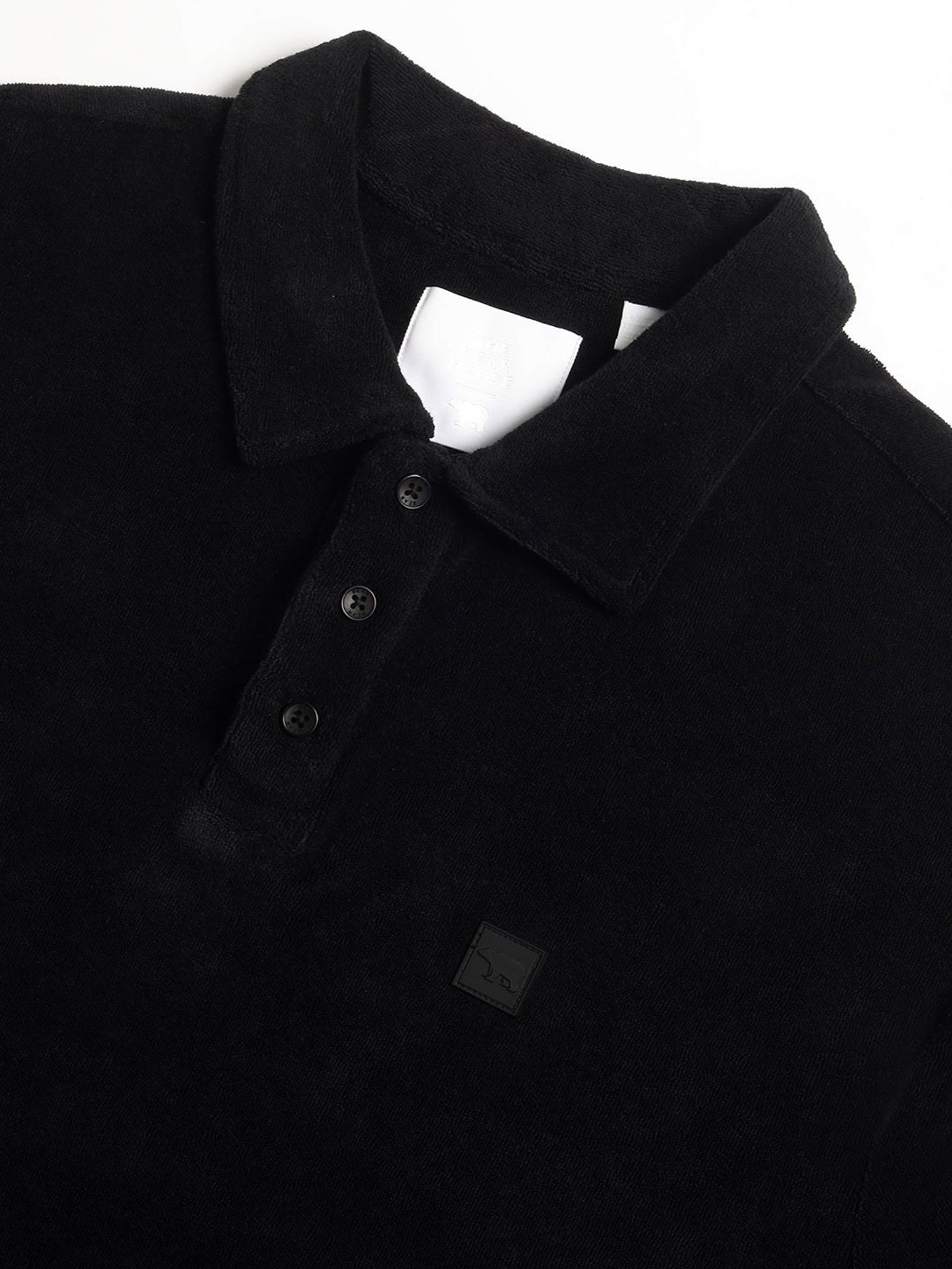 The Bear House Black Relaxed Fit Polo T-Shirt